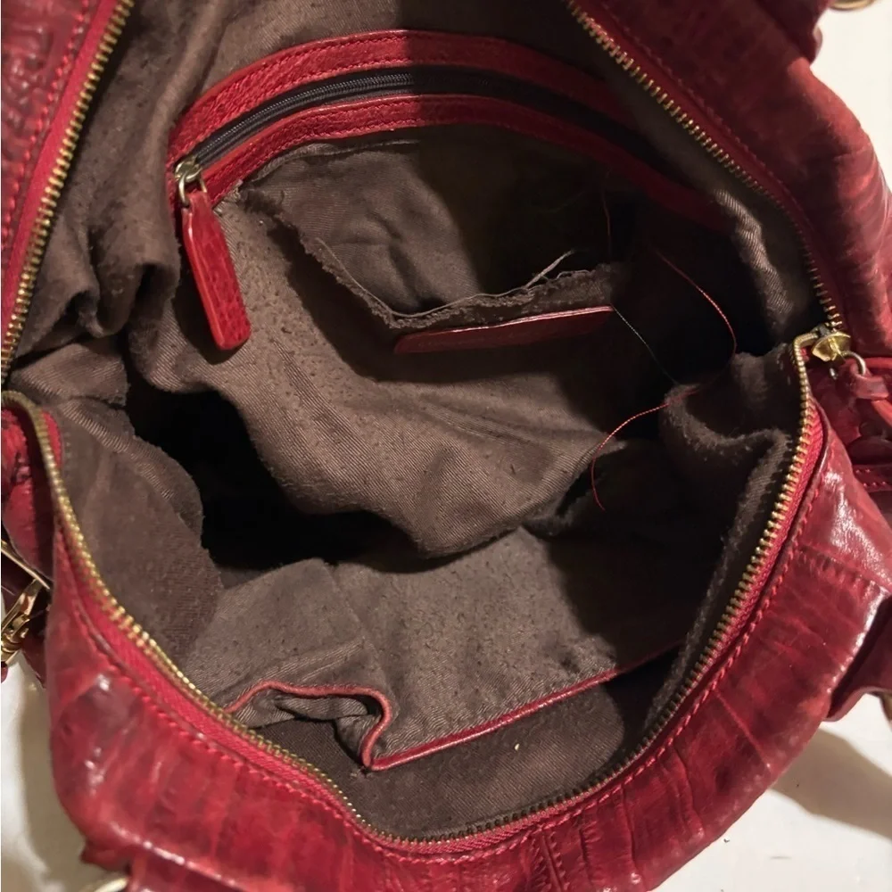 Monserat de lucca Elegant Red Leather Handbag